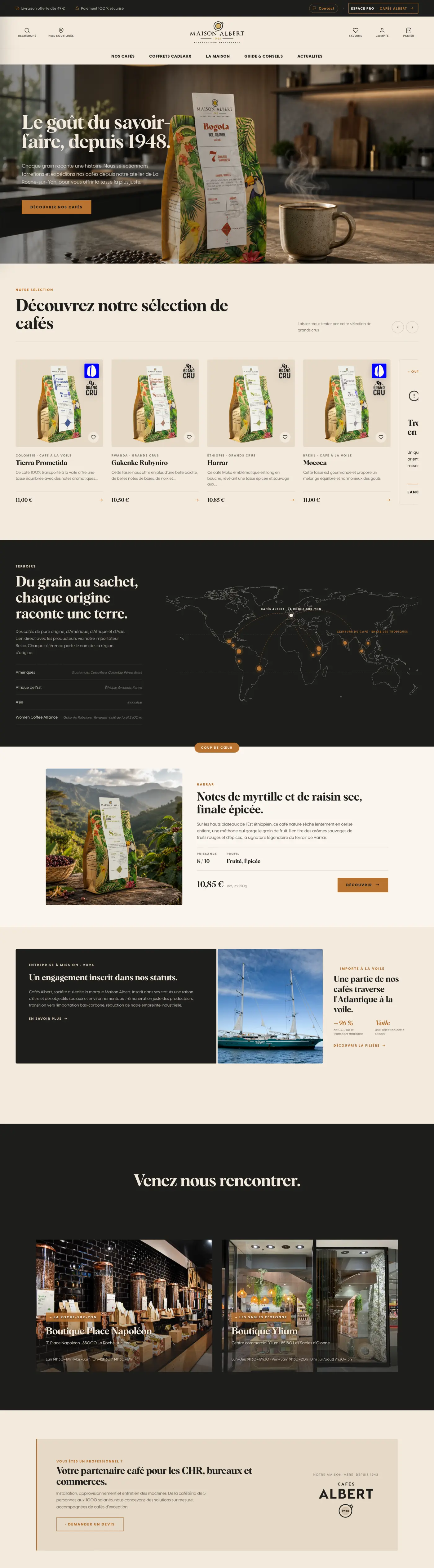 Nouveau site Maison Albert : mise en page éditoriale premium