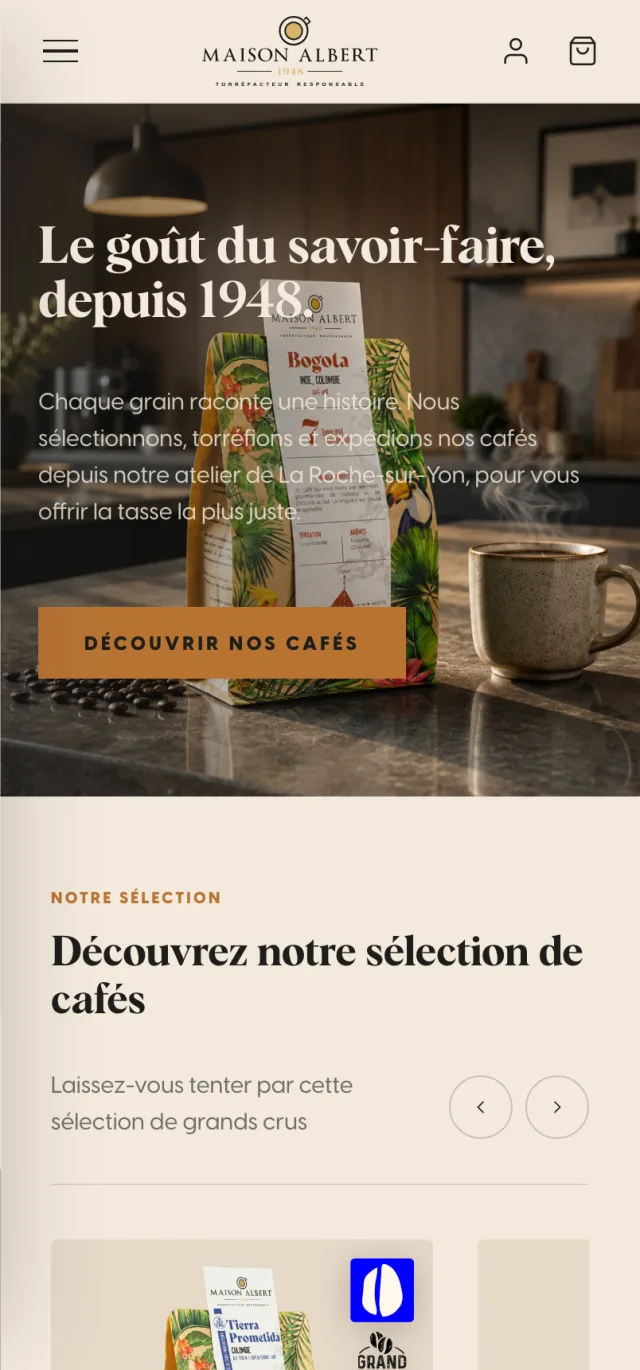 Accueil Maison Albert sur iPhone