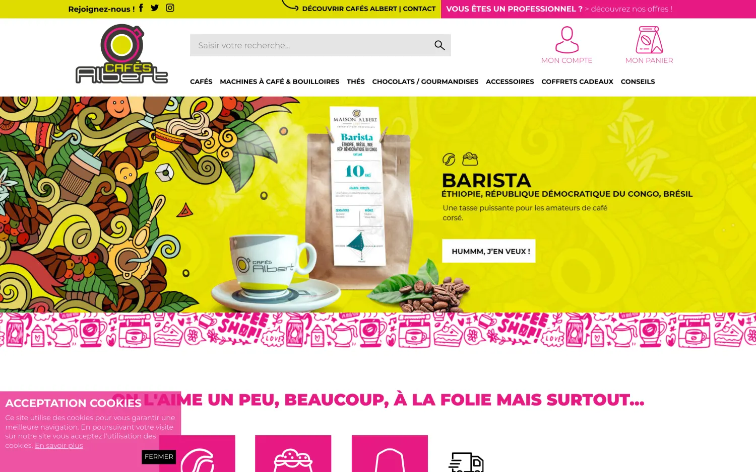 Ancien site Cafés Albert avant la refonte