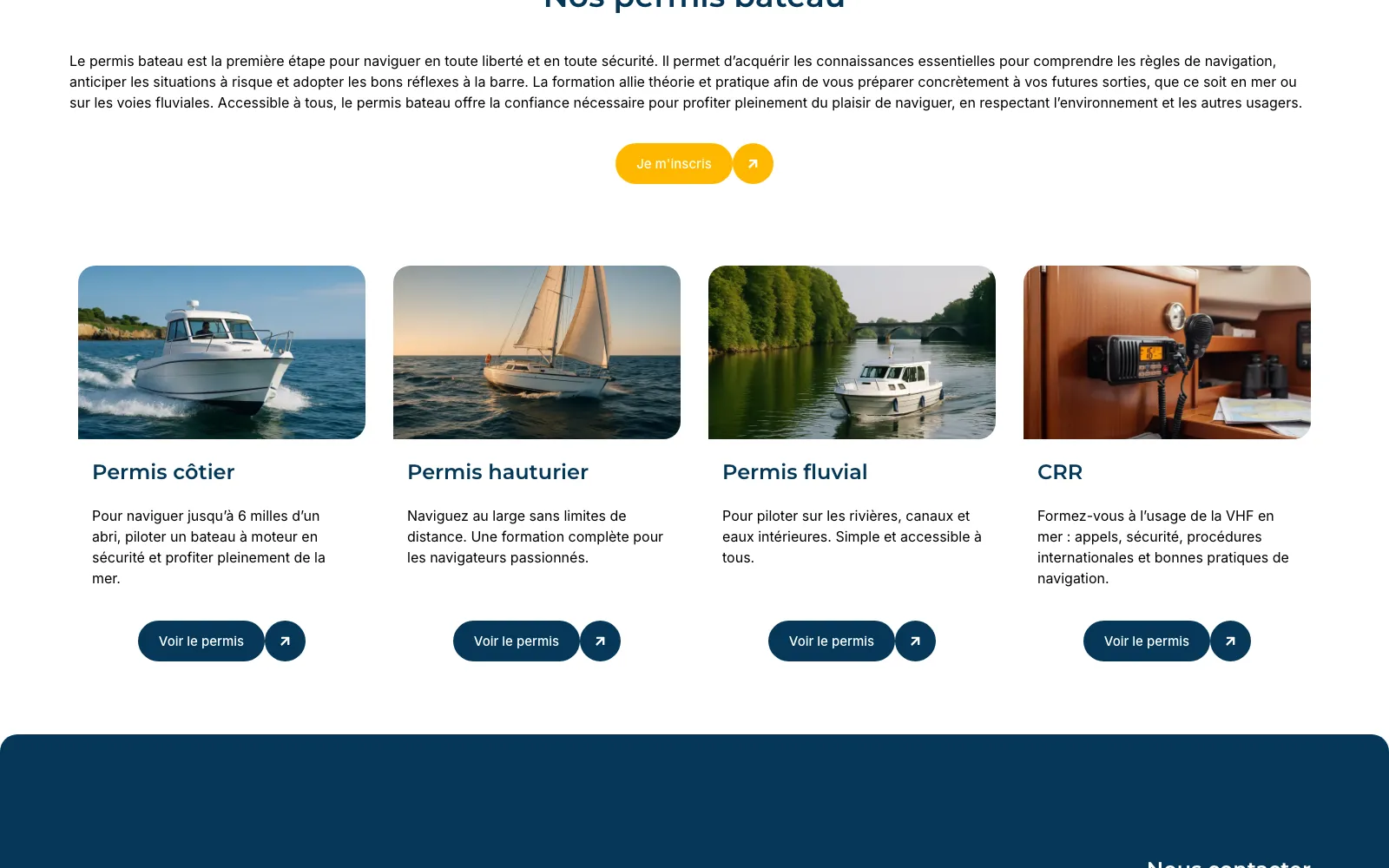 Le catalogue des permis bateau sur le nouveau site : côtier, hauturier, fluvial et CRR