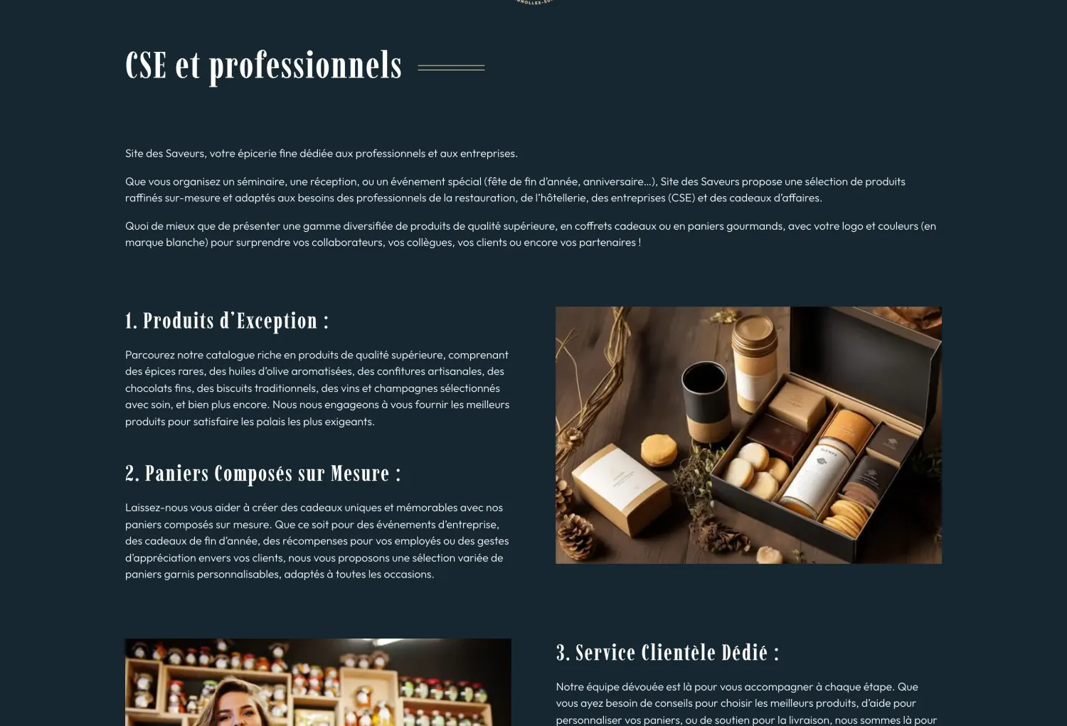 Espace CSE et professionnels du Site des Saveurs