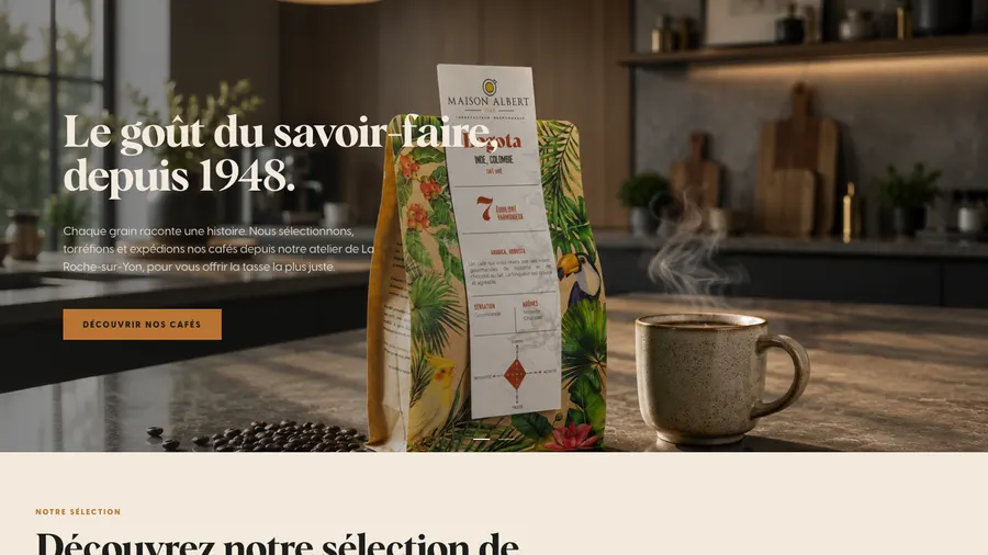 La boutique Maison Albert apr&egrave;s la refonte men&eacute;e par Akyana, sur ordinateur et sur mobile