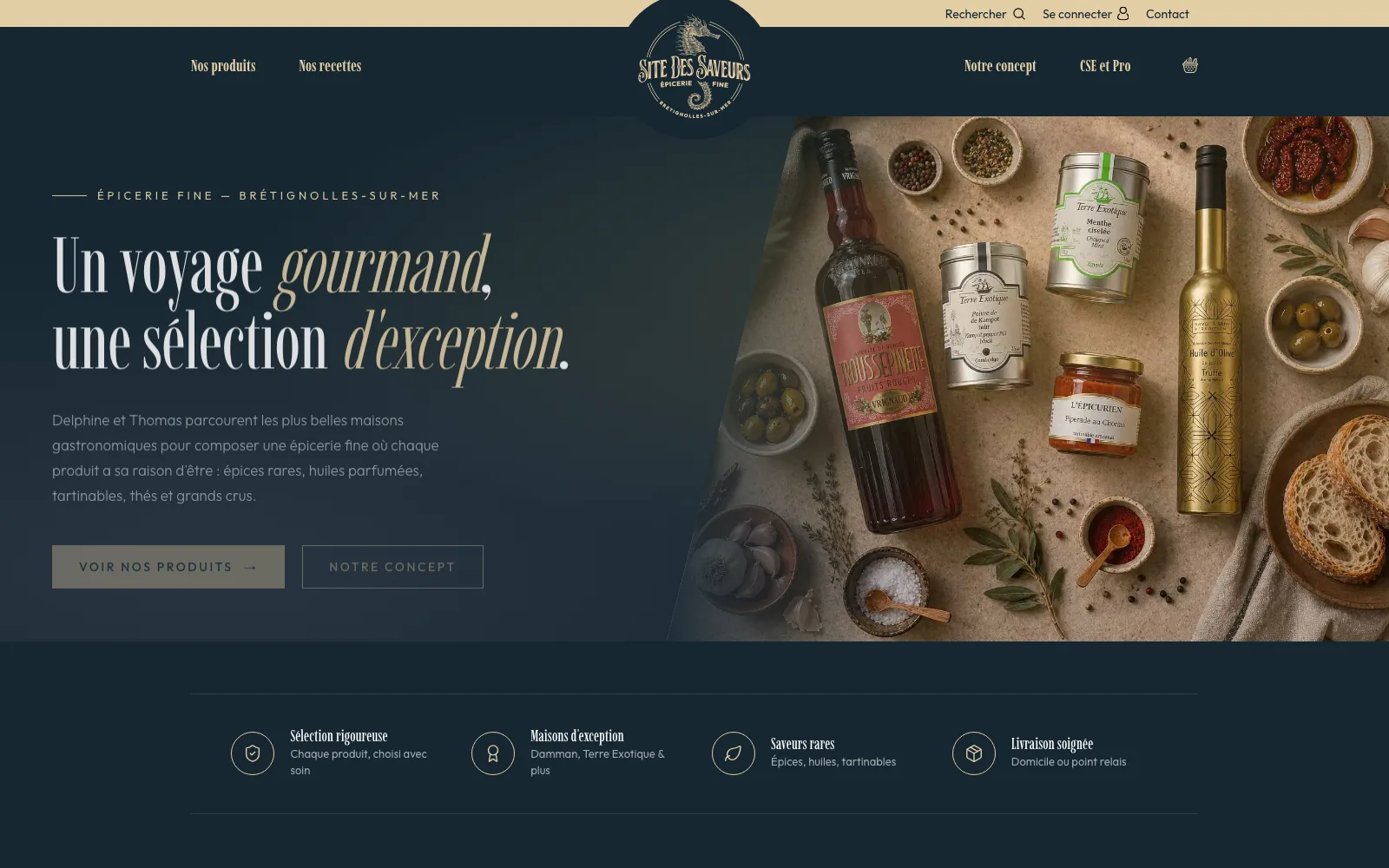 Site des Saveurs, boutique WooCommerce développée par Akyana