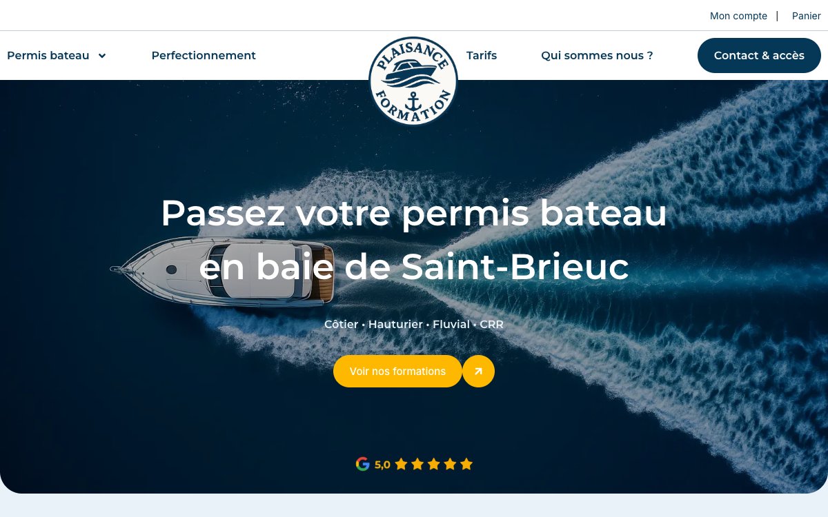 Plaisance Formation &mdash; site vitrine r&eacute;alis&eacute; par Akyana